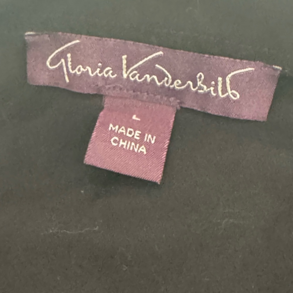 GLORIA VANDERBILT Amanda Bead Embellished Roll Sleeve 100% Cotton Shirt NWT - Picture 4 of 5